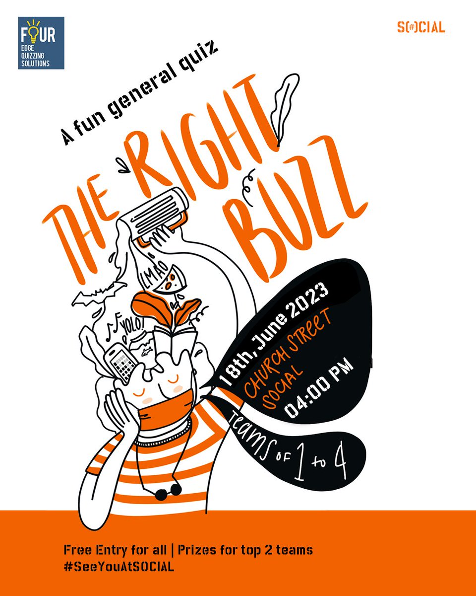 Central Bangalore!

We are back at Church Street Social to end June's set of Social quizzes.
This time we have the whole 1st floor area for the quiz, as there was a shortage of space last time around. So get your full group & stand a chance to win Fireball!

All details 👇