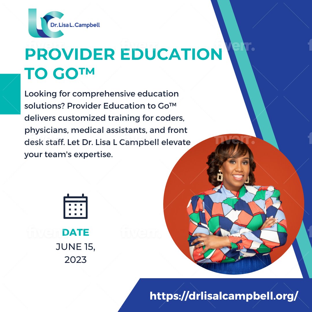 Provider Education to Go™️ offers education solutions for your clinic or hospital for the following professionals:

✔️Patient Access Specialist
✔️Medical Coders
✔️Medical Billers
✔️Physicians
✔️Non-Physician Practitioners

Contact our office today at 708-701-8078