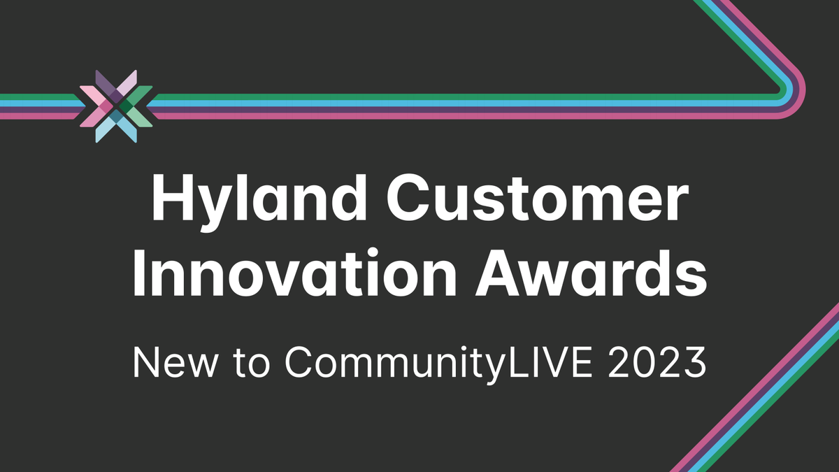 At #CommunityLIVE 2023 in Las Vegas, we’ll recognize forward-thinking organizations leveraging Hyland solutions to transform their work and communities. 🌠 

Go ahead and brag a little. 😉 Submit your nomination: