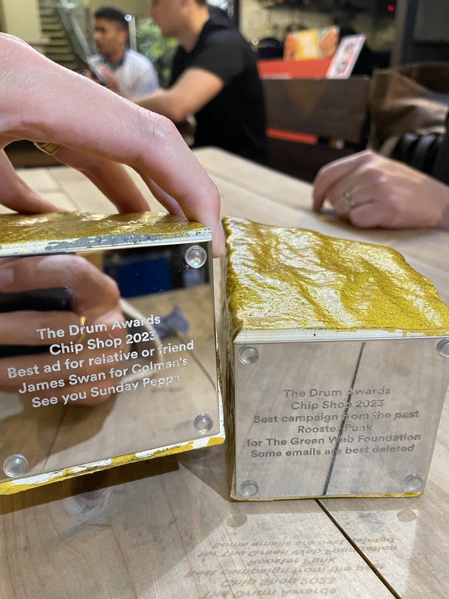 🏆 Proud to announce our double victory at The Drum Chip Shop Awards! 🎉 

We won Best Campaign from the Past and Best Ad for Relative/Friend. Thanks to The Drum for the recognition! Shout-out to our amazing creatives Rowan Usher and James Swan! 🙌 
#ChipShopAwards #HumanizingB2B