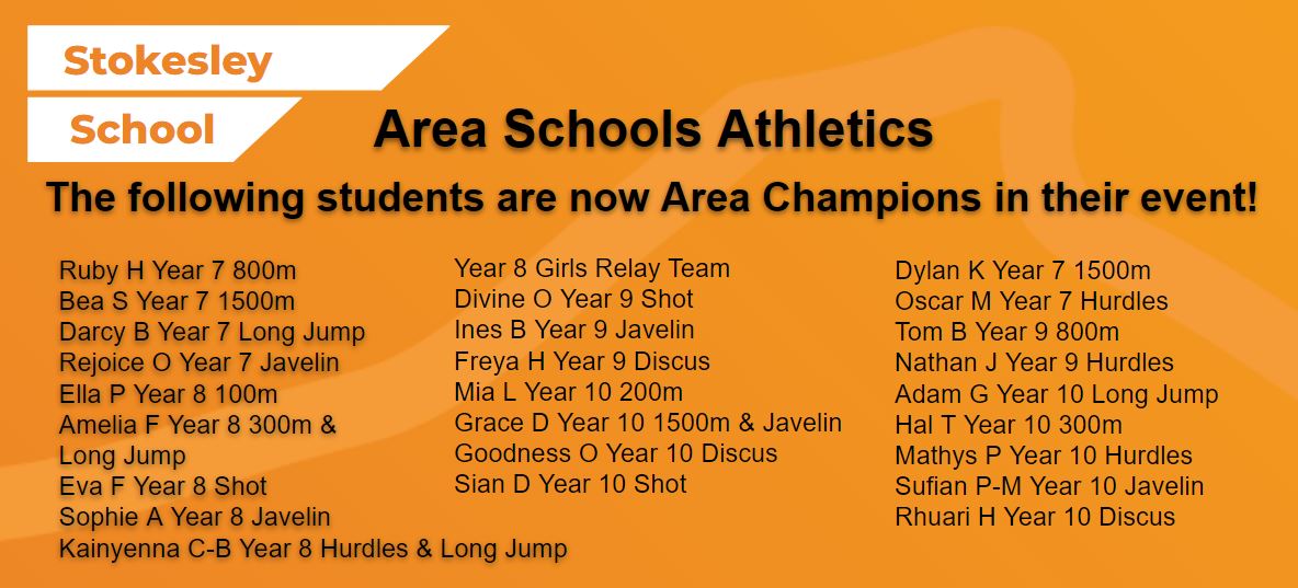 Well done to all of our Area Champions 🏆 #StokesleySchool