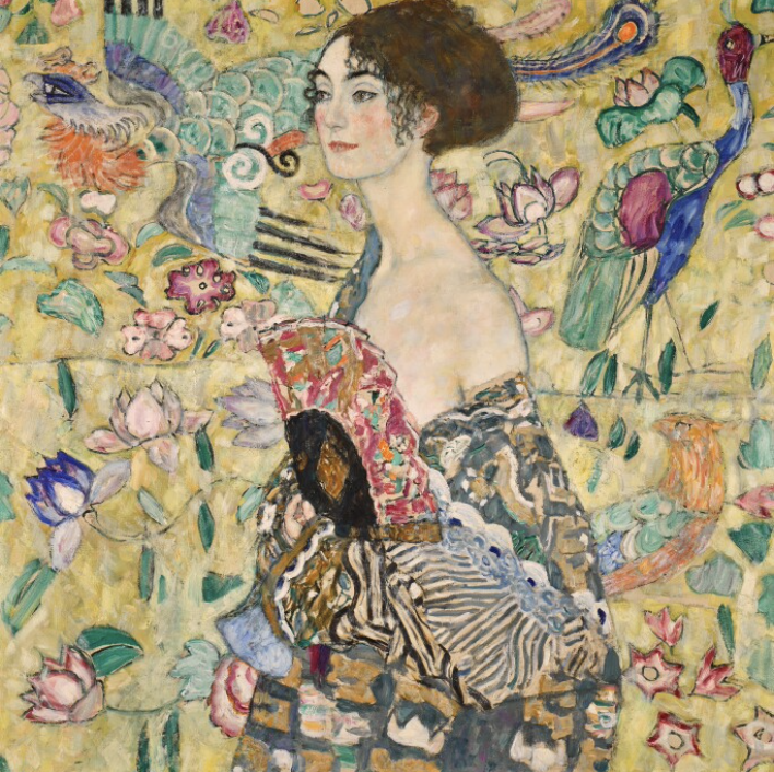 girlsreallyrule's tweet photo. A late-life masterpiece by Gustav Klimt could become the most expensive painting ever sold in Europe when it is auctioned later this month. Sotheby’s says that “Dame mit Fächer” — Lady with a Fan — will go up for sale on June 27 in London, with an estimated price of $80 million. https://t.co/CjVr01ZHpw