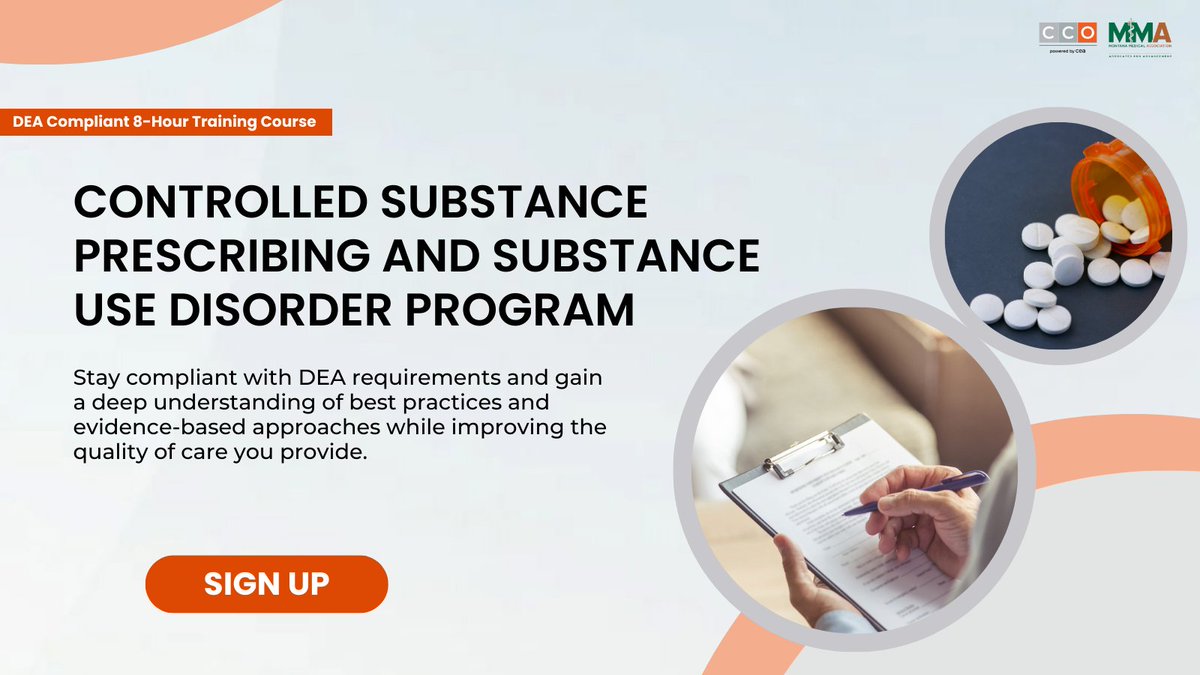 Attention DEA-registered practitioners! Meet new DEA requirements: complete 8 hours of training on opioid/substance use disorders. Sign up now for the course to apply/renew your DEA registration. Join 
here:  
#DEA #OpioidTraining #SubstanceUseDisorders

ow.ly/kjKC50OKyWj