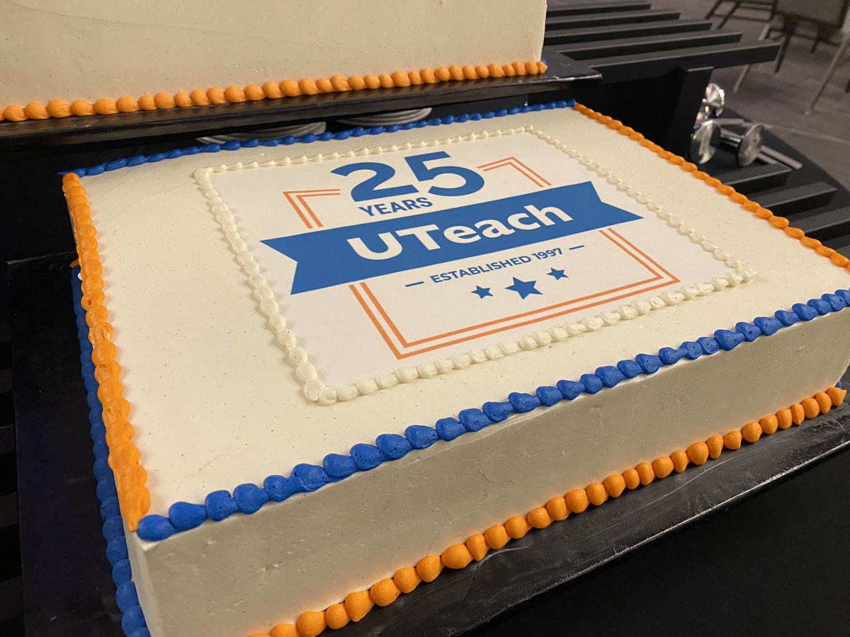 nationalstemed's tweet photo. 🥳🎂🎉 Thank you for celebrating 25 years of #UTeach with us #UTeachnation. Here’s to another 25 years of advancing #STEMeducation through teacher preparation!!! #UTeachTurns25 https://t.co/koDyAUh60L