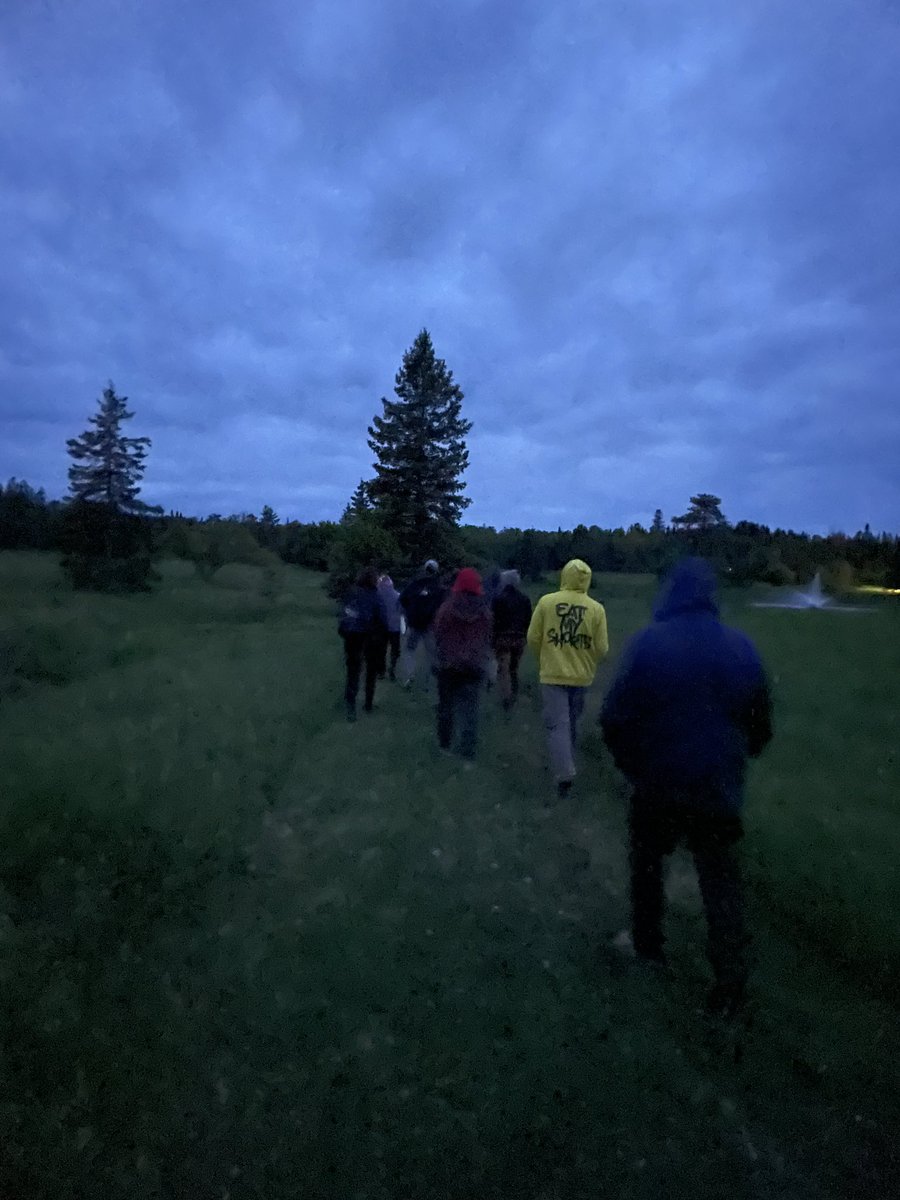 Success on the bat walk last night. We heard bats 🦇 We heard a Brown Bat and Hoary Bat. #livinglakescanada #matawa #bats