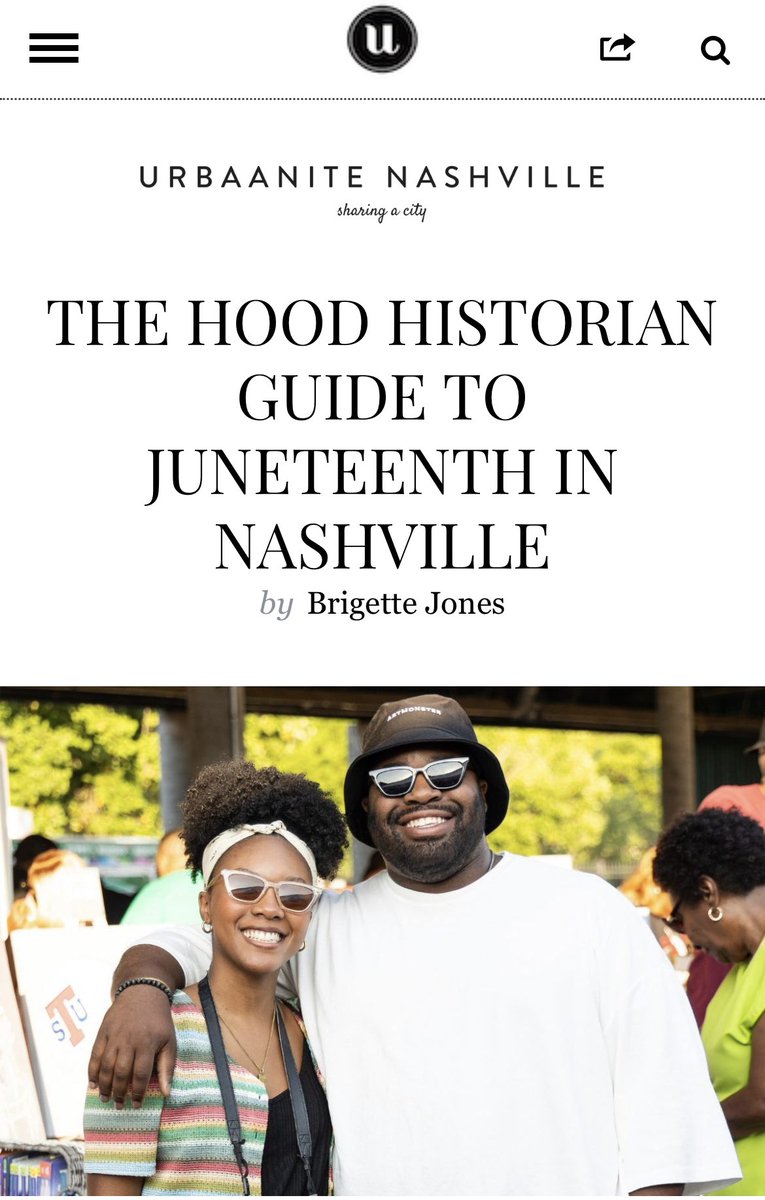 Looking for your Juneteenth plans in Nashville? I got you! Click the link! 

urbaanite.com/hood-historian…

#TheHoodHistorian #BlackNashville #NashvilleHistory #TennesseeHistory #BlackHistory #BlackHistorians