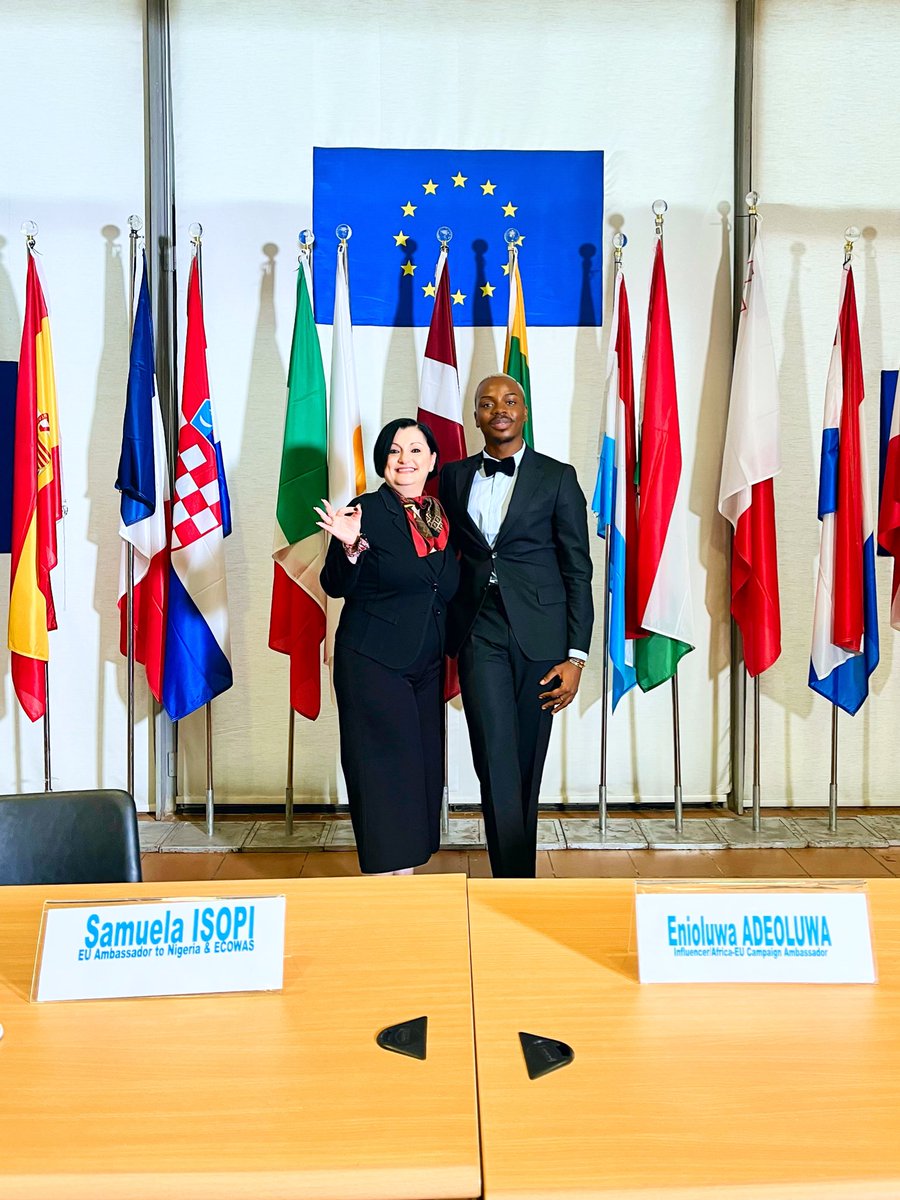 Today at the European Union 
with the EU Ambassador 
to Nigeria & ECOWAS.🇪🇺