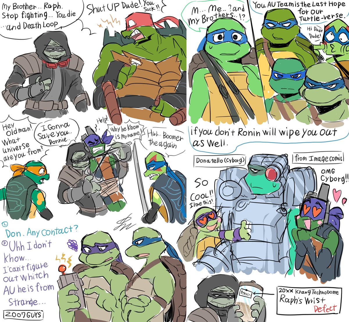 #tmnt verse(my fiction) doodles  Last Ronin wants to save his brothers. Even if that idea is distorted. .... Once again, I think IMAGE COMICS Donatello is my favorite.