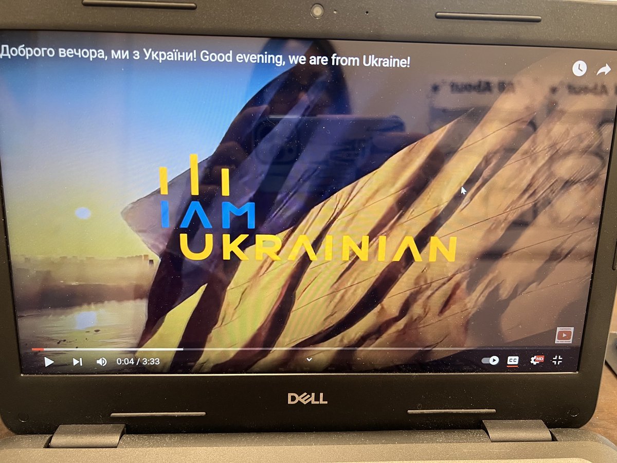 Listening to N’we Jinan Artists from Canada 🇨🇦 “Show Us the Way” then made connections to people from Ukraine 🇺🇦 sing “Good evening, we are from Ukraine!” ⁦@OLPhcdsb⁩ #HCDSBml #IndigenousHistoryMonth