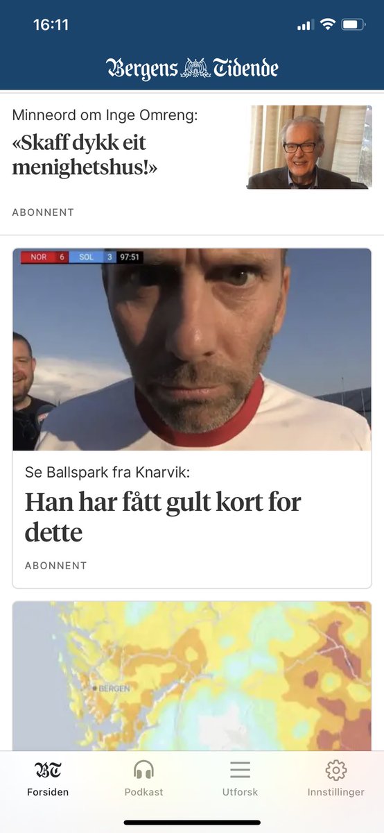 Måtte ikkje bla så langt ned på fronten på bt.no for å finna dette 😁