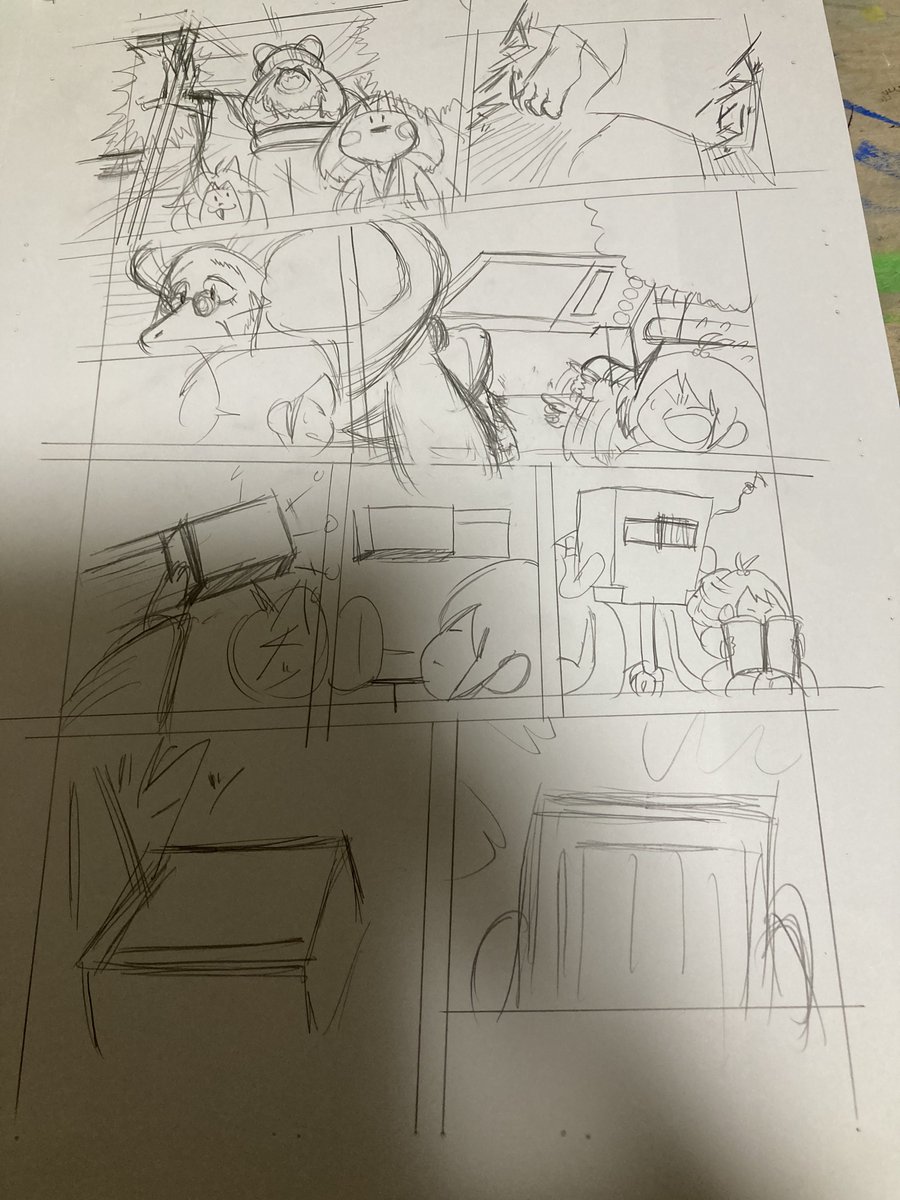 朝から夕方まで動かれんかったけどやっと動ける様になったので描いてる。 と言うか今年は天気と気温に気圧おかしない? 最近まで1枚の原稿用紙が、重く感じた(100枚で90kgなのに)けど少しづつであるが軽く感じ様になった。 気がつけば私はリハビリテーションしてた。