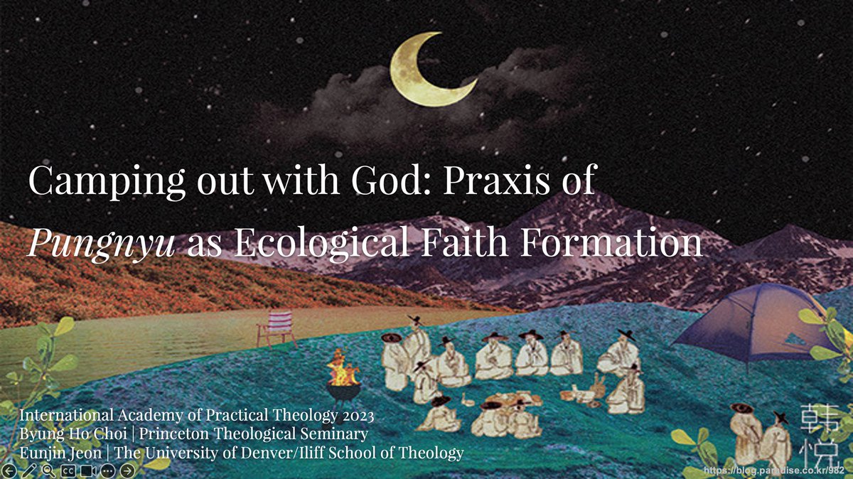 byunghochoi's tweet photo. Eunjin and I had our first collab as PhD students at the recent #IAPT2023 in Seoul, presenting our paper "Camping out with God: Praxis of Pungnyu as Ecological Faith Formation." Grateful to Eunjin for this invitation and the opportunity to learn &amp; work together.🥰 #phdcouple https://t.co/lox6gklRIh