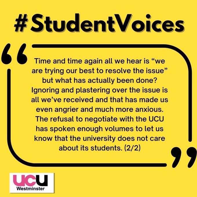 UCUwestminster's tweet photo. #studentvoices
#ucuRISING https://t.co/bD6CygfdWU