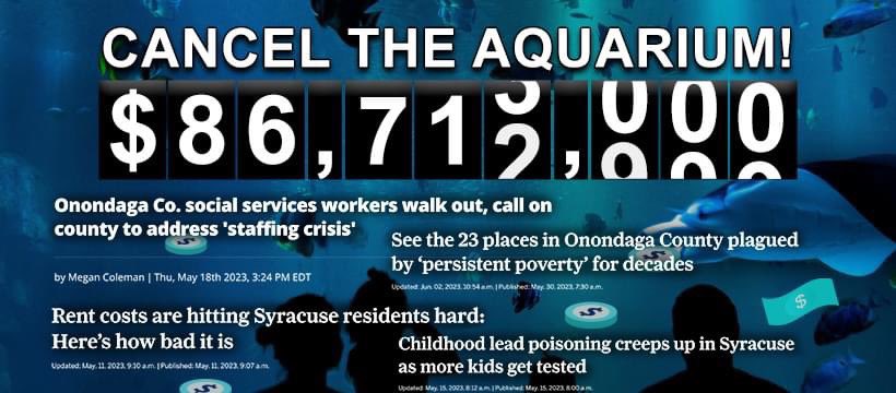 Costs are already rising on the aquarium as important issues continue to be ignored by Onondaga County. Tell @OnondagaCounty to Fund Families Not Fish!