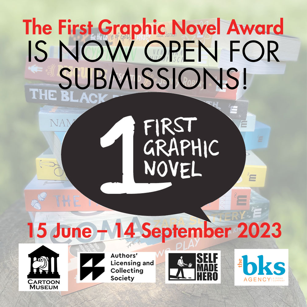 We're proud to have joined amazing publishers @MyriadEditions & @SelfMadeHero to launch the First Graphic Novel Award! Authors may submit 15-30 pages of a project for the chance to be published by SelfMadeHero along with a separate £500 prize! Info here: firstgraphicnovel.co.uk