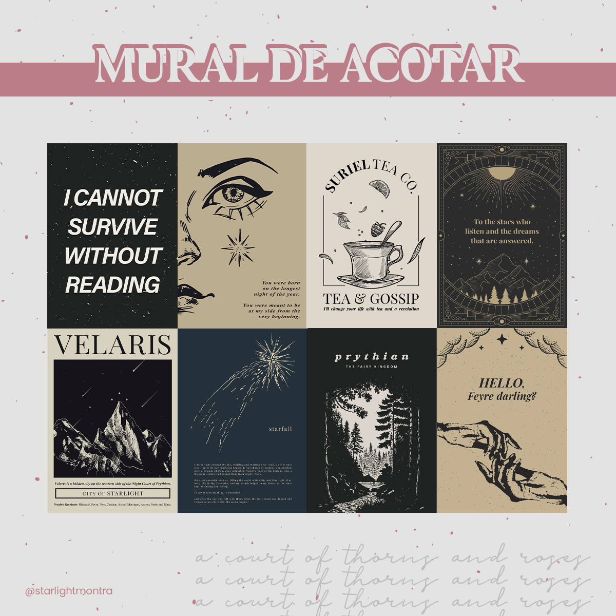 starlightmontra's tweet photo. #SORTEIO ACOTAR ✨

Prêmios:
1 Camiseta de Velaris *
1 Mural de ACOTAR com 8 mini pôsteres
7 Mini cards das Cortes de Prythian

Regras:
- RT e FAV aqui e no tweet fixado em nosso perfil;
- Nos seguir.

Participe até o dia 23! https://t.co/HKyOmqs42S