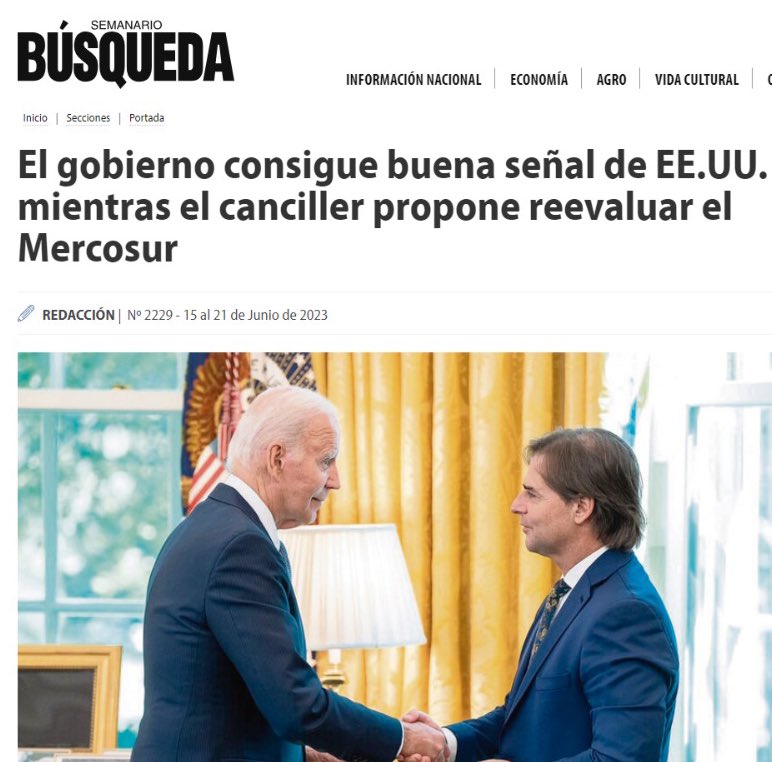 Me parece importante que comencemos a debatir sobre la pertenencia de Uruguay 🇺🇾 al Mercosur, sin restricciones ni exageraciones. LLevo años planteando esta posibilidad, el bloque ya no está siendo funcional a los intereses de Uruguay y no podemos seguir perdiendo oportunidades.