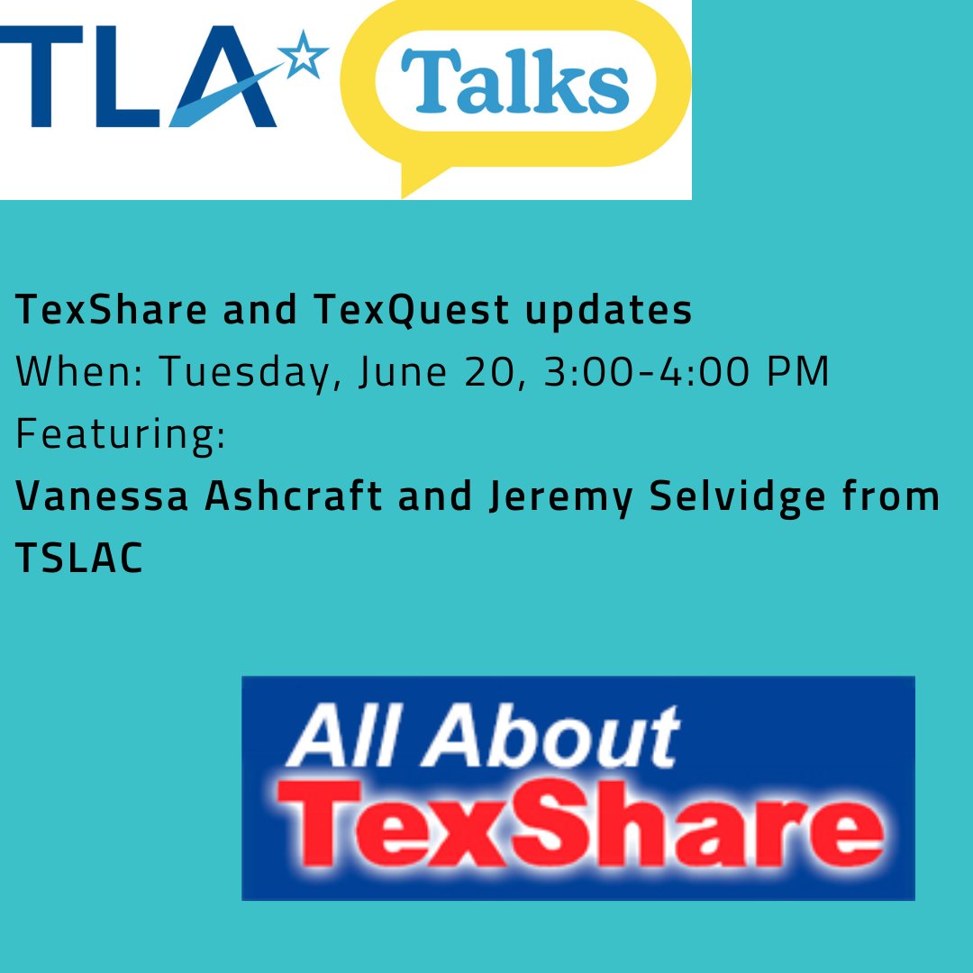TLA folks and @TxASL - this event is free for everyone, members and non members. Register at txla.org/event/tla-talk…