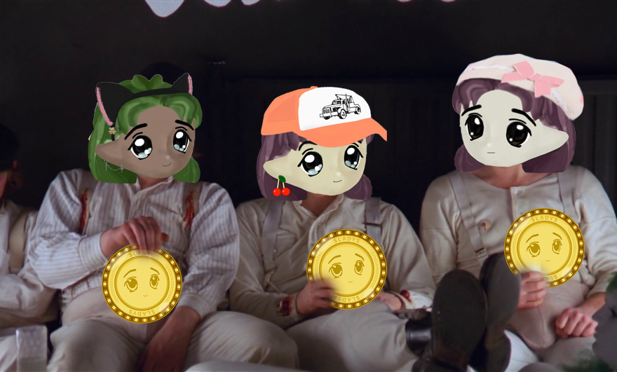 With minds aligned and hearts connected, the $LADYS team sits together, fostering a supportive environment for creativity and growth.