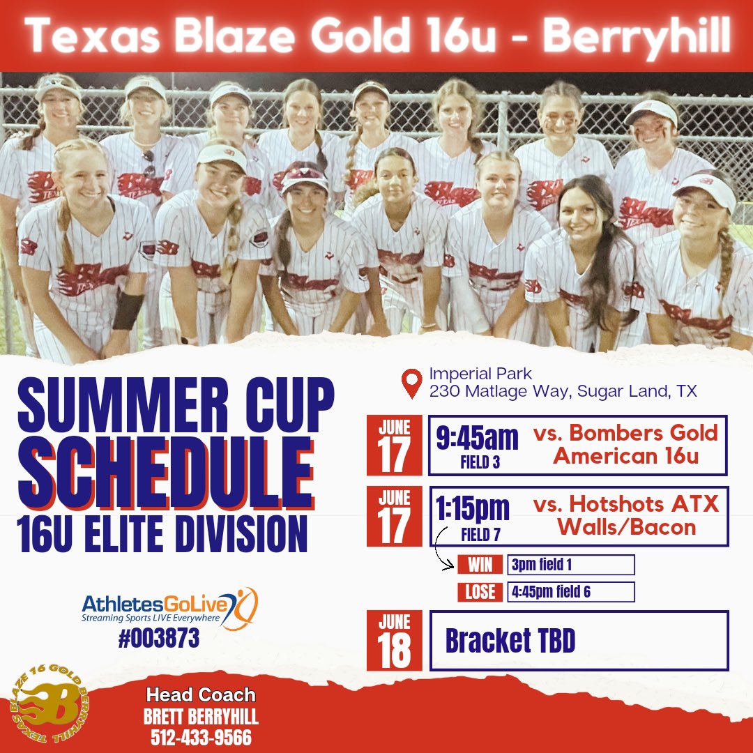txblazegold16's tweet photo. Next up is the Summer Cup. Come watch these ladies live in Sugarland or online on AGL! #texasblazegold #valueoverperfection #ALLIN https://t.co/9ALiPWZ9WM