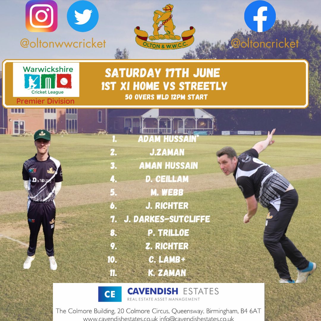 oltonwwcricket's tweet image. Team news Saturday 17th June 

#owwcc #teamnews #wccl #Cricket
