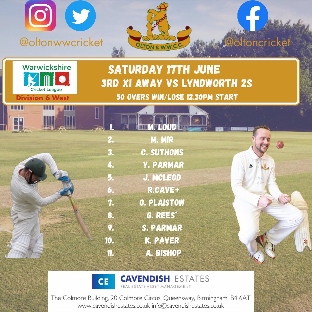 oltonwwcricket's tweet image. Team news Saturday 17th June 

#owwcc #teamnews #wccl #Cricket