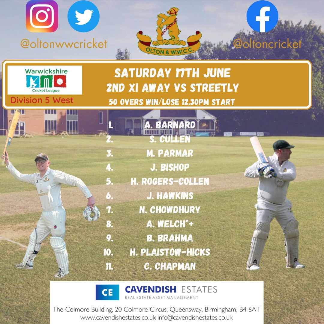 oltonwwcricket's tweet image. Team news Saturday 17th June 

#owwcc #teamnews #wccl #Cricket