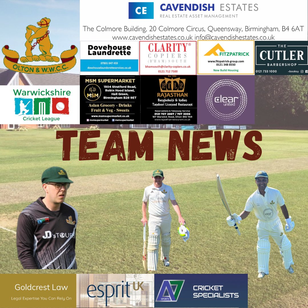 oltonwwcricket's tweet image. Team news Saturday 17th June 

#owwcc #teamnews #wccl #Cricket