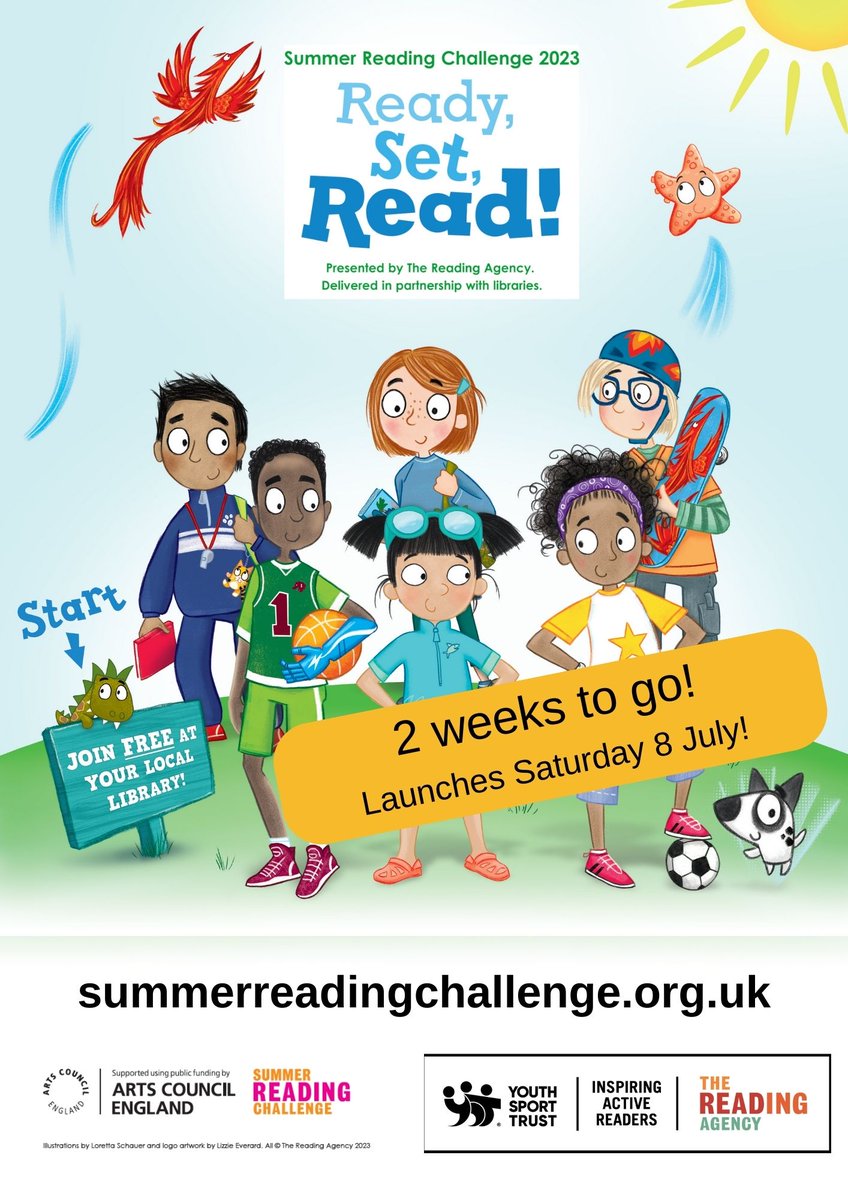 2 weeks to go until the start of #ReadySetRead!: #SummerReadingChallenge 2023. Are you ready to take up the Challenge? Sign up from 8 July #ExploreTogether @ReadingAgency