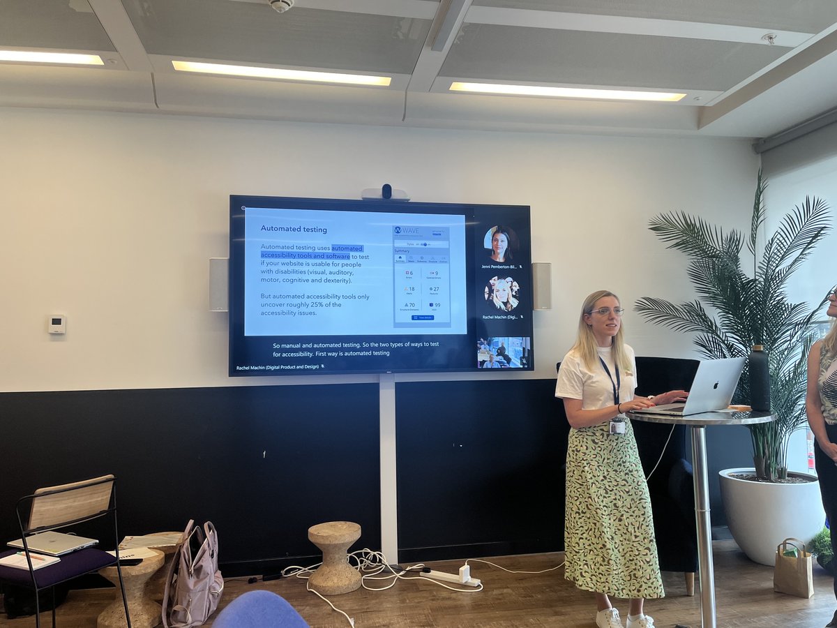 Enjoyed presenting at Co-op's internal conference on digital accessibility. It's been a while since I've stood up and presented to a room, I'm so used to doing it remotely now!
<a href="/thewordmachine/">Rachel Machin</a> you do a great job of making everyone feel comfortable.