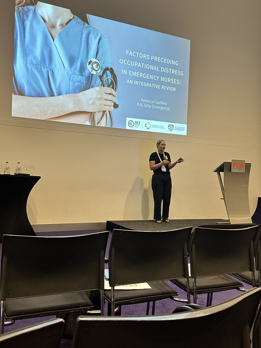 emz_philp's tweet image. This gal absolutely bossed it!!!! 
@bec_caulfield presenting on factors preceding occupational distress in ED nurses! 
Clearly passionate about this topic and confident with the content. 
Fantastic representation for the ED nursing workforce presenting at this level. 👏👏👏