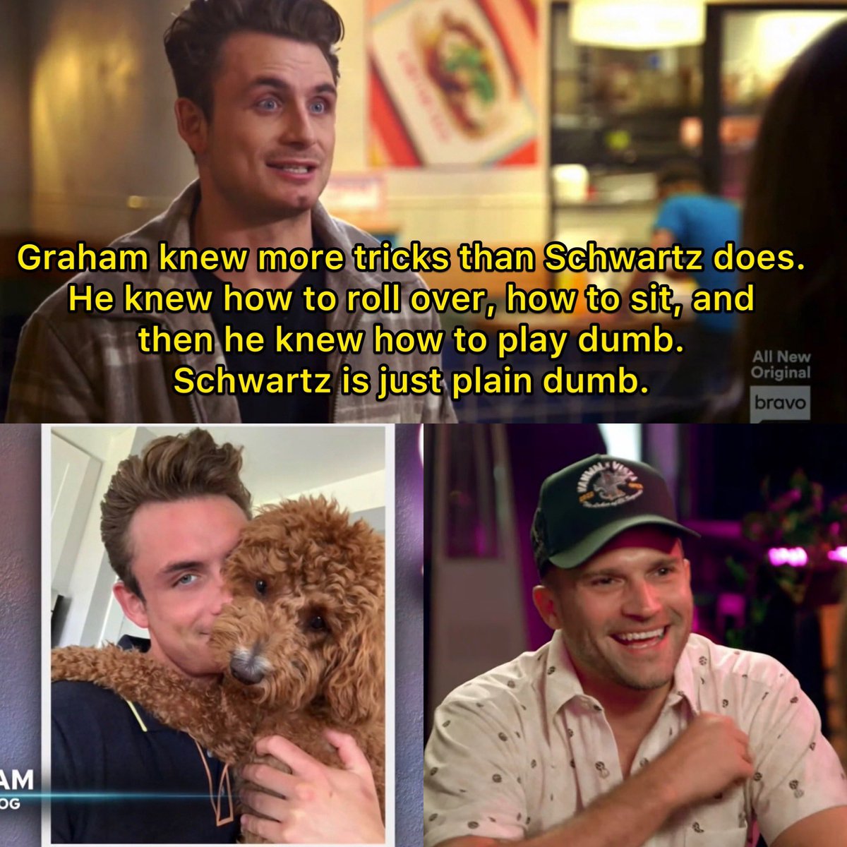 queensofbravo's tweet photo. You can always rely on James Kennedy for some good shade 🤭 #pumprules https://t.co/l5vqvSKoO6