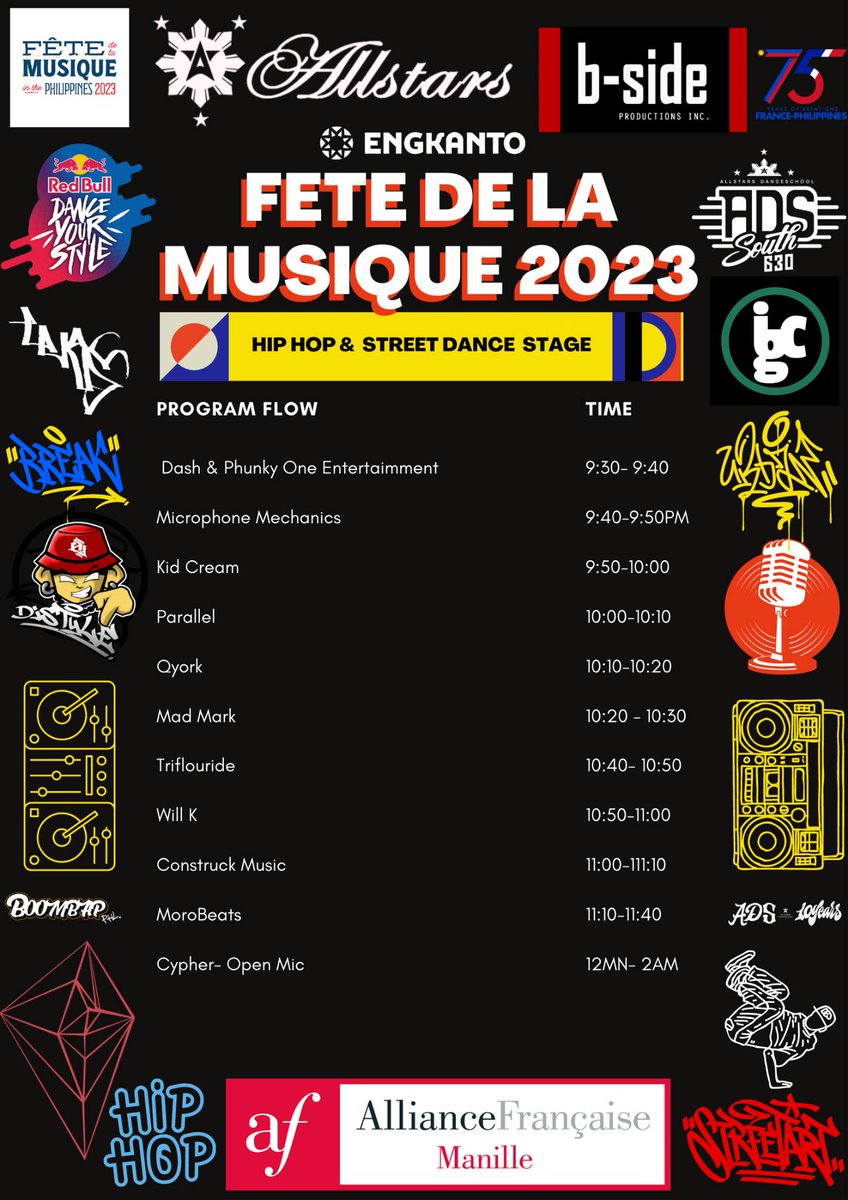 ConStruckMusic's tweet photo. Program flow for fete de la musique 2023

Construck music at 11-11:10pm followed by @MOROBEATS
See yall saturday https://t.co/qZ34hD5PEq