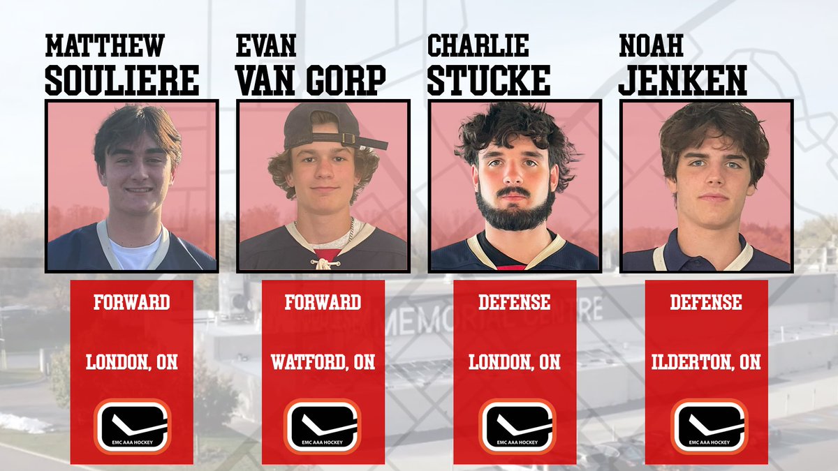 In case you missed it, the last couple weeks we have announced our first 4 signings of the year! 

Join us in welcoming Matthew, Evan, Charlie and Noah to Strathroy! 🚀 

@GOJHL <a href="/EMCanucks/">Elgin-Middlesex Canucks</a>