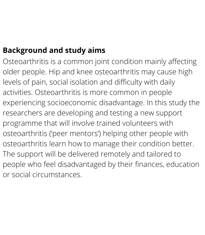 ISRCTN's tweet photo. Remote peer mentorship in osteoarthritis. The RaMIgO study on #ISRCTN by @LeedsHealthcare @UniLeedsPRISM @NuffieldFound @VersusArthritis #ArthritisPeerMentor @GAMcHugh1 @_Anna_Anderson @heidirgardner

https://t.co/KNblQ6jd4t

#clinicaltrials https://t.co/kxYB5C4Gu3