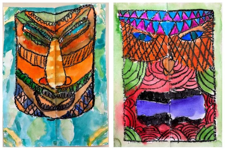 Arte Escuela Key (@arteescuelakey) on Twitter photo Los de segundo aprendieron sobre los Tiki de las islas polinesias. Usaron transferencia de pastel de óleo para dibujar una cara con simetría. Luego pintaron con acuarelas. <a href="/APSArts/">APS Arts Education</a> <a href="/EscuelaKeyAPS/">Escuela Key Elementary</a> Los de segundo aprendieron sobre los Tiki de las islas polinesias. Usaron transferencia de pastel de óleo para dibujar una cara con simetría. Luego pintaron con acuarelas. <a href="/APSArts/">APS Arts Education</a> <a href="/EscuelaKeyAPS/">Escuela Key Elementary</a>