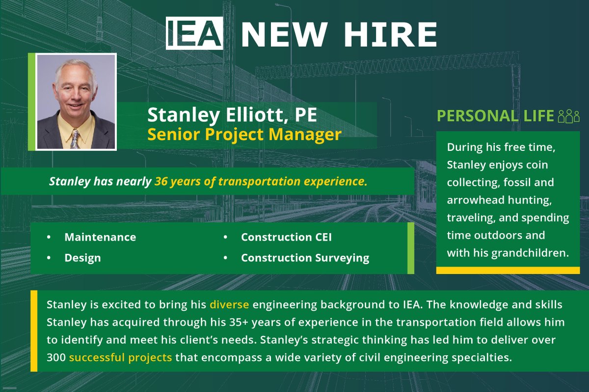 Join us in welcoming Stanley Elliot, the newest Senior Project Manager at our #IEAFTW office!

We are excited to work with Stanley and see our team continue to grow!
#IEAInc #NewHire #HereWeGrow