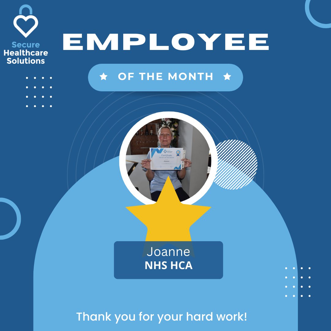 ✨Employee of the Month✨

Thank you Joanne for all your hard work 💙

#securehealthcaresolutions #employeeofthemonth