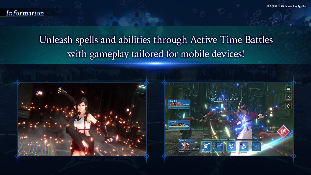 The Active Time Battle system from the original FFVII is back, this time with high-quality graphics and controls made for smartphones!
You can also play with Auto mode and double-speed functions, making it possible to take FFVII with you anywhere you go.

#FF7EverCrisis #FF7EC