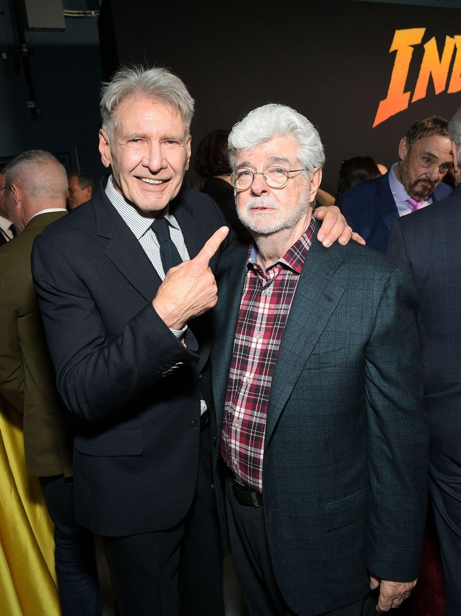 Harrison Ford & George Lucas at the Indiana Jones premiere 🙌🏻