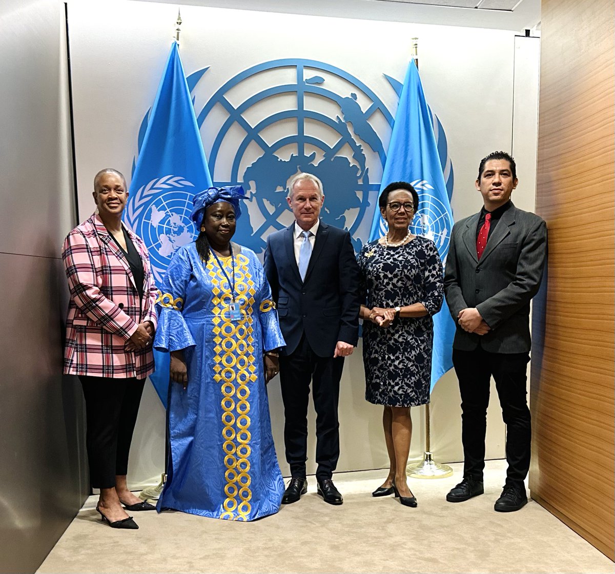 UN_PGA's tweet photo. Honored to welcome panelists for the High-level debate on “Equal Access to Justice for All: Advancing Reforms for Peaceful, Just &amp; Inclusive Societies” along with @GhadaFathiWaly, ED @UNODC &amp; @MaryMugwanjaKe, Chair #CCPCJ32. 

Thank you for your contributions! https://t.co/j9XfaXMQg3