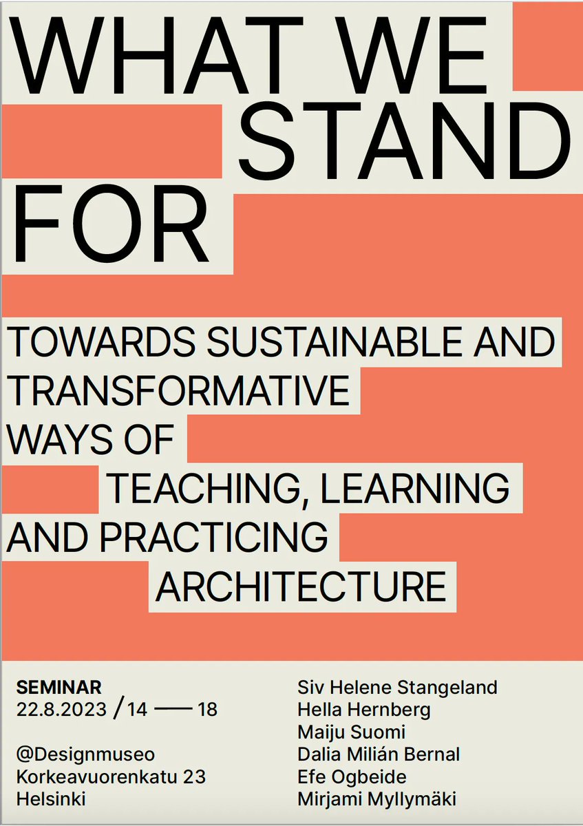 22.08.2023. 14.00 hrs Helsinki Design Museum ARCH4CHANGE disseination event - please join us with a fantastic line up of 7 speakers, and to hear of course what our project is about!