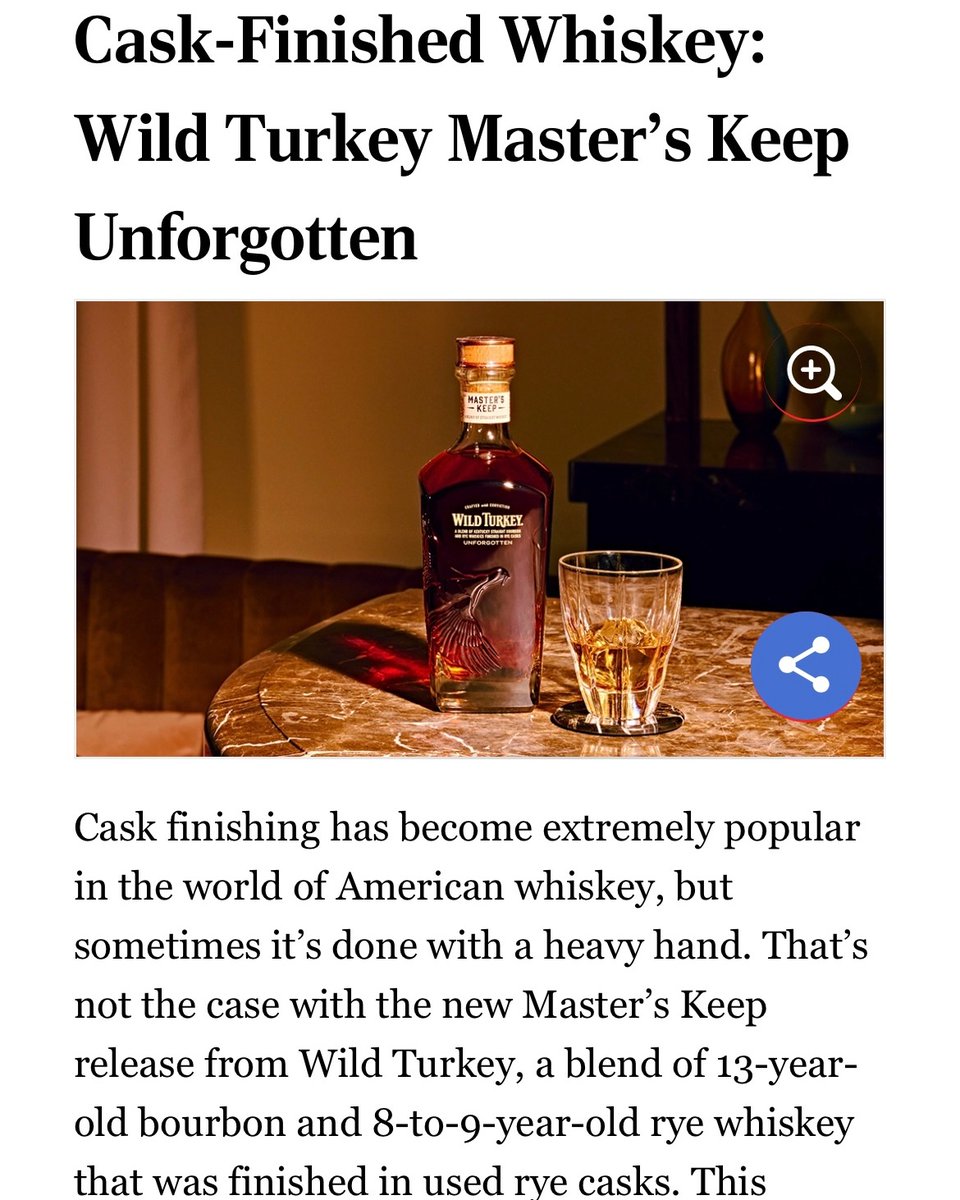 Master's Keep Unforgotten was named one of the best new spirits of the year @robbreport

We'll toast to that 🥃