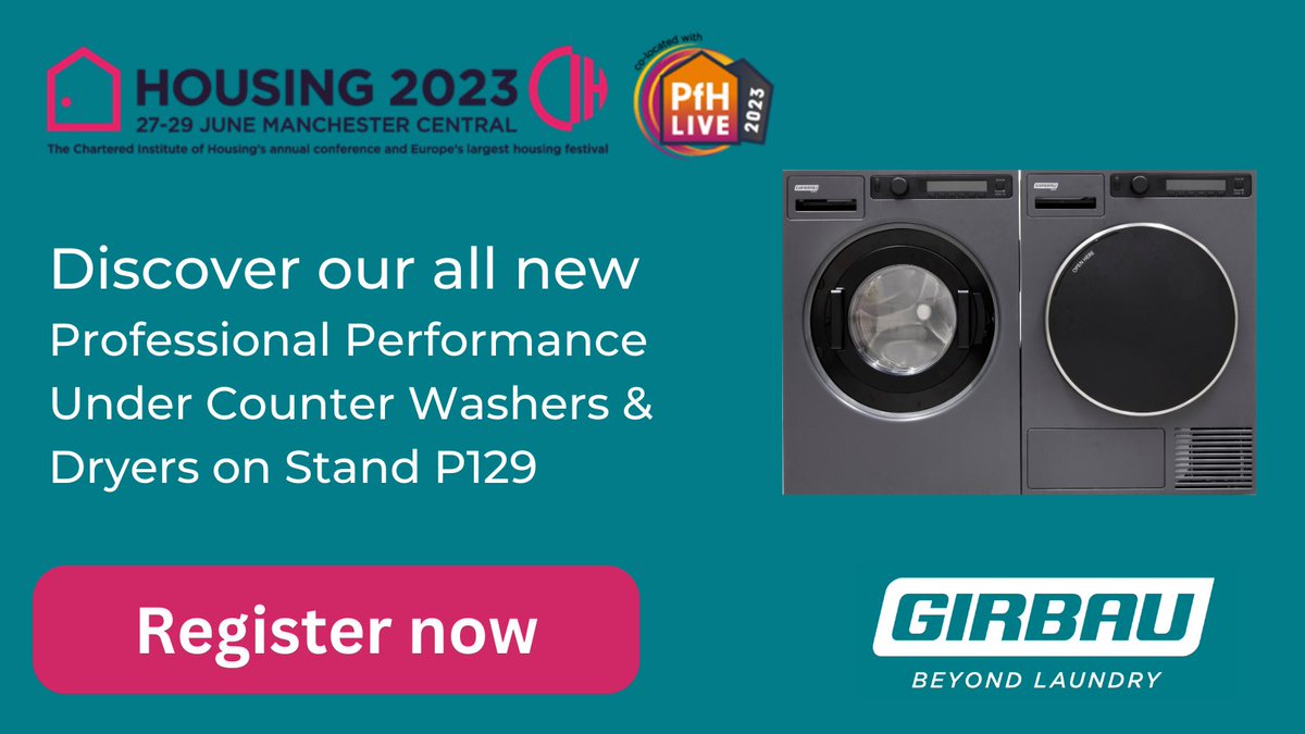 We will be unveiling our new professional under counter washers and dryers at Procurement for Housing 2023. Register today and see you there! ow.ly/AJuh50OPrSz <a href="/PfH_News/">PfH</a>