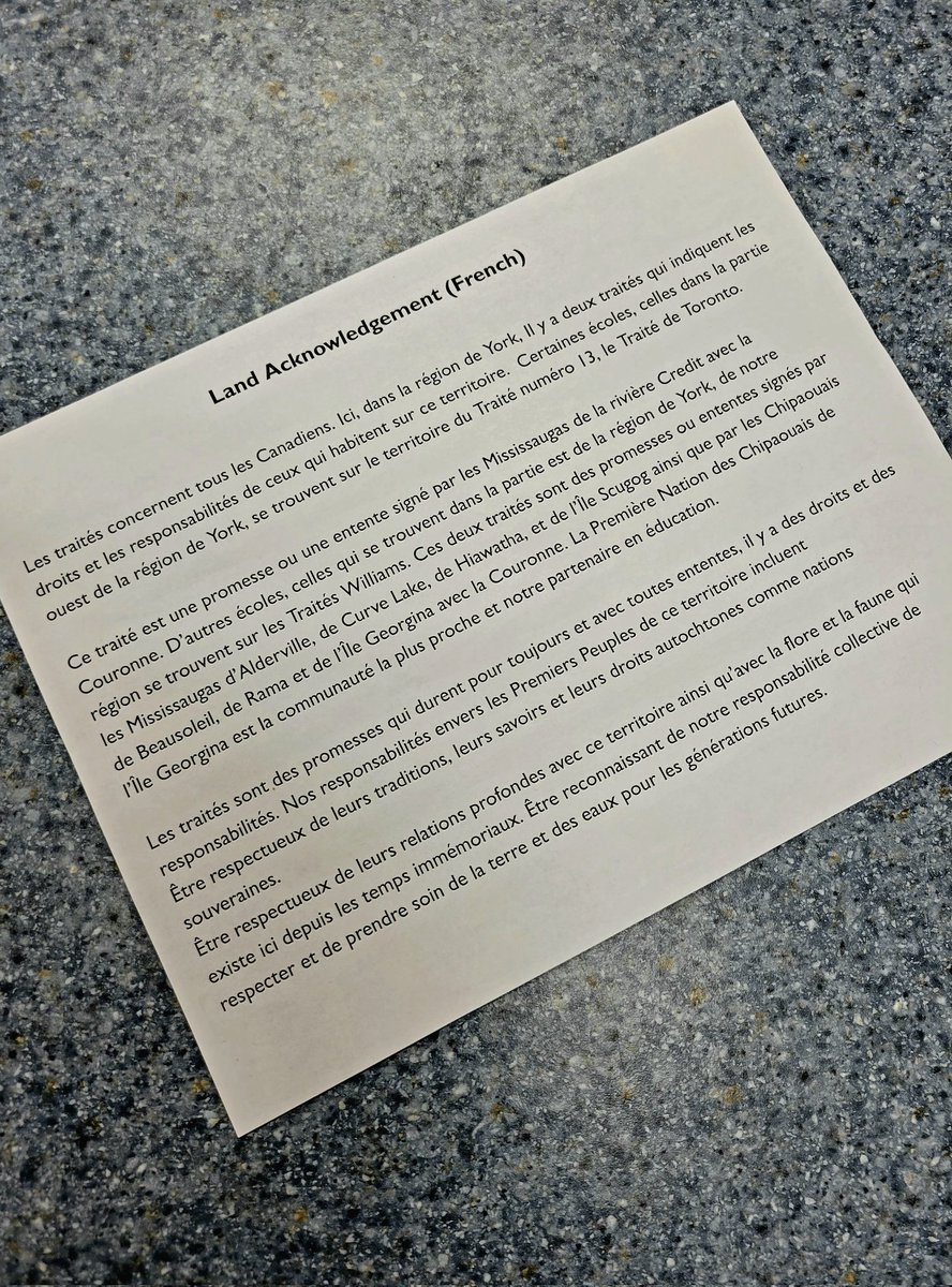 So proud of these Grade 8 Ss @StonebridgePS for sharing the Land Acknowledgement during announcements in French today! They also shared why this was important to them! Let's continue to connect with the land beyond #IndigenousHistoryMonth #LandAcknowledgement @YRDSBfsl @YRDSB