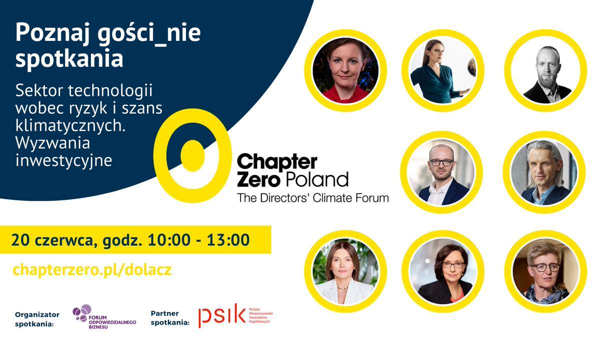 FOB_Poland's tweet photo. 📣 Przedstawiamy pełny skład panelistów_ki wtorkowego spotkania #ChapterZeroPoland 🟡
✍️To ostatni moment na rejestrację❗️ https://t.co/JGdxoAdhRk
#esg #technologie #klimat #sustainability #privateequity #venturecapital https://t.co/qjDBC31ToV