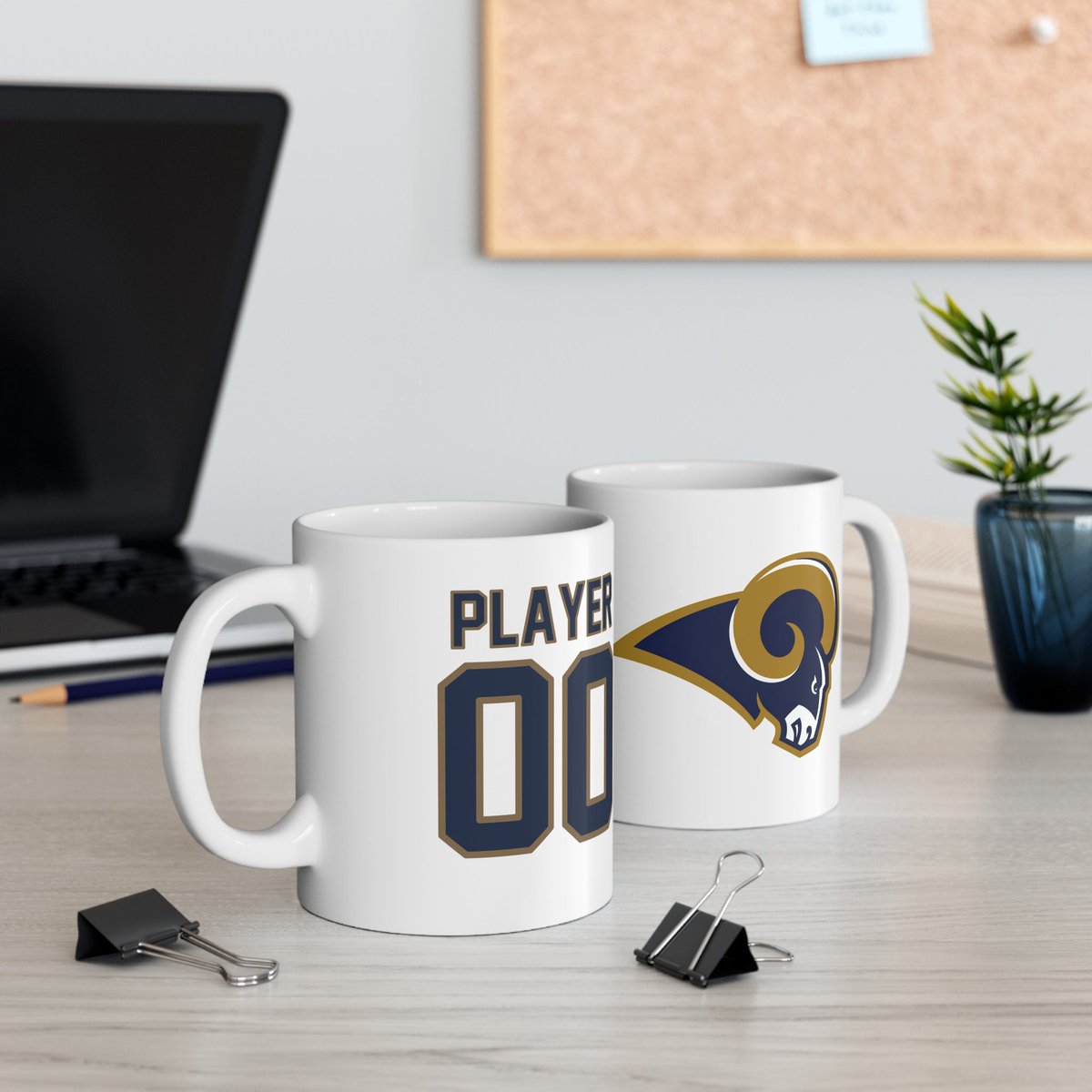 St. Louis Rams Throwback NFL Your Favorite Player (Custom) Ceramic Mug 11oz etsy.me/3N86Xgc #rams #stlouisrams #nfl #la #stl