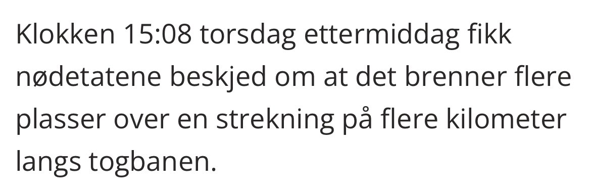 Endte med taxi for tog til Nittedal i dag pga det her. Litt av en jobb brannvesenet har som dagen 🥵 #Gjøvikbanen