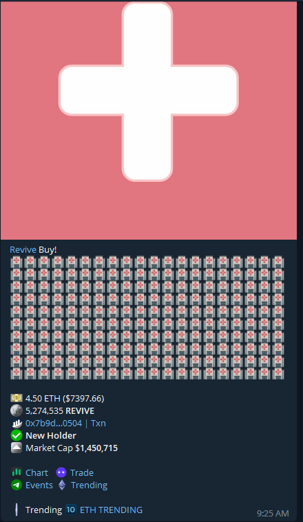 ReviveETH's tweet photo. 🏥 $REVIVE NEW ATH?!? 🏥

We are here. We will $REVIVE your bags if you let us. Join us, join the movement and you will thank yourself later.

2m incoming first as the next stop on our list, then we will hit hyperdrive. Slow and steady big growth and volume is key to success. https://t.co/5ZLJloHD2F