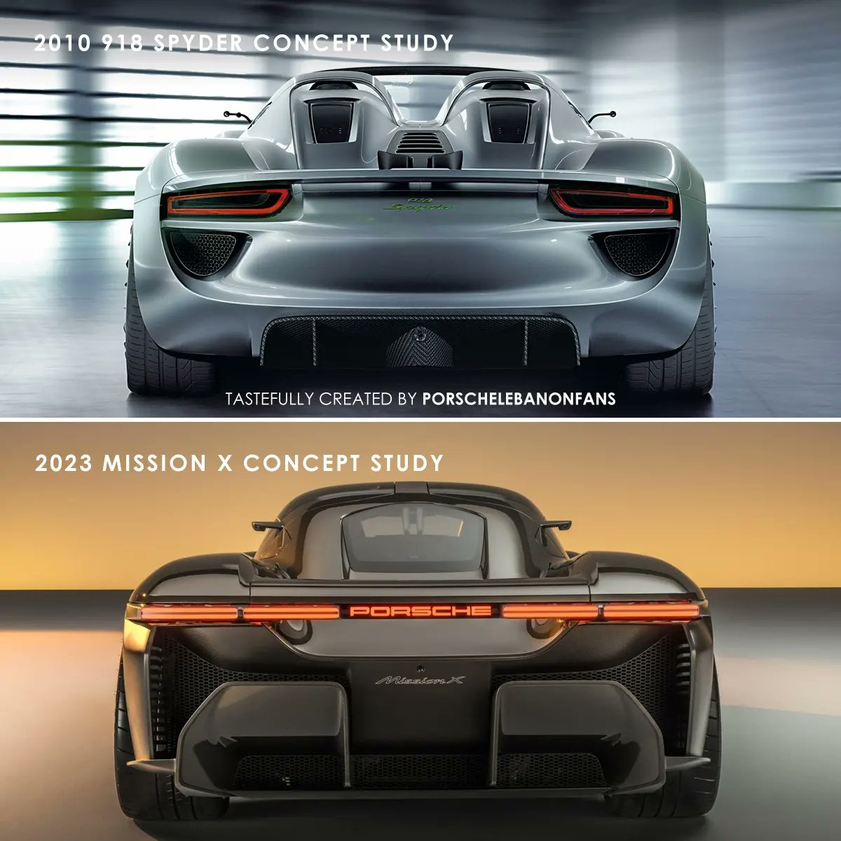Which Design Study would you choose?

#Porsche #PorscheEPerformance #PorscheMotorsport #75YearsPorsche #DrivenByDreams #918Spyder #PorscheMissionX #MissionX #TheCallOfTomorrow #Hypercar #ConceptStudy #DesignStudy #ConceptCar #Motorsport #Lebanon